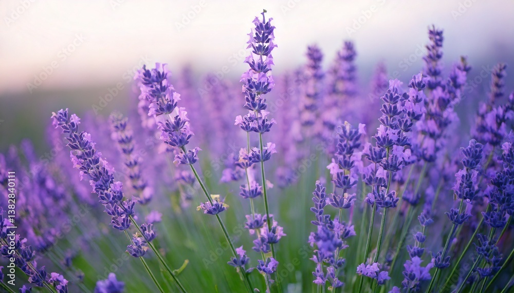 Obraz premium 美しいラベンダーの花畑 フォトジェニックな風景
