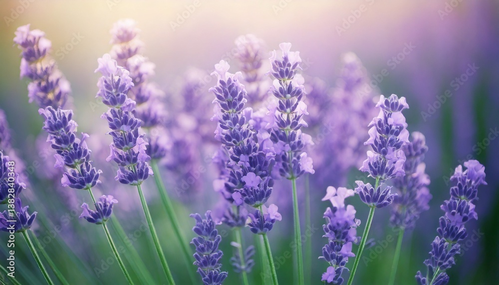 Obraz premium 美しいラベンダーの花畑 フォトジェニックな風景