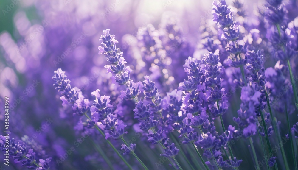 Obraz premium 美しいラベンダーの花畑 フォトジェニックな風景