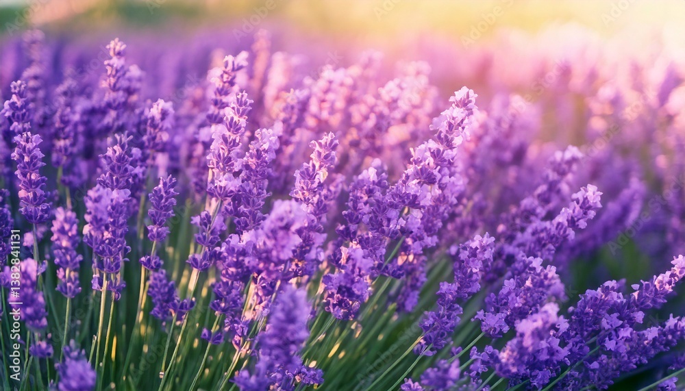 Obraz premium 美しいラベンダーの花畑 フォトジェニックな風景