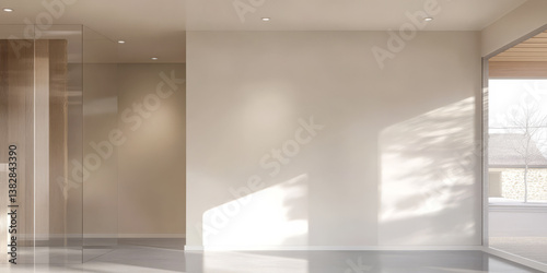 Wallpaper Mural Empty modern interior with large window and natural light in a contemporary space Torontodigital.ca