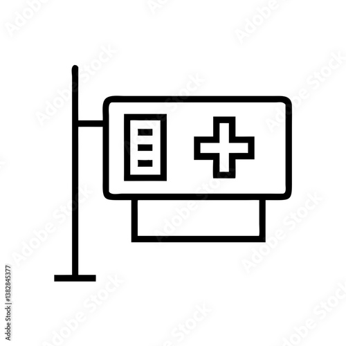 Medical sign with cross on healthcare background