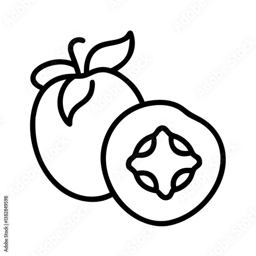 cloudberry fruit vector icon, simple black outline line icon of cloudberry fruit, fruit vector line art icon