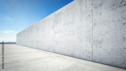 Panoramic Empty White Concrete Wall Texture Background - Clean Minimalist Design