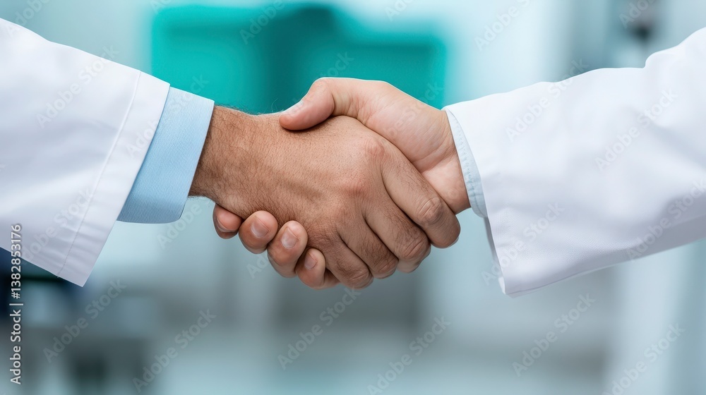 Doctor and patient shaking hands in hospital setting promoting trust and collaboration Doctor and patient shaking hands in hospital setting promoting trust and collaboration