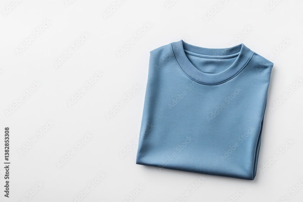 Folded light blue t-shirt on white background (1) Folded light blue t-shirt on white background (1)