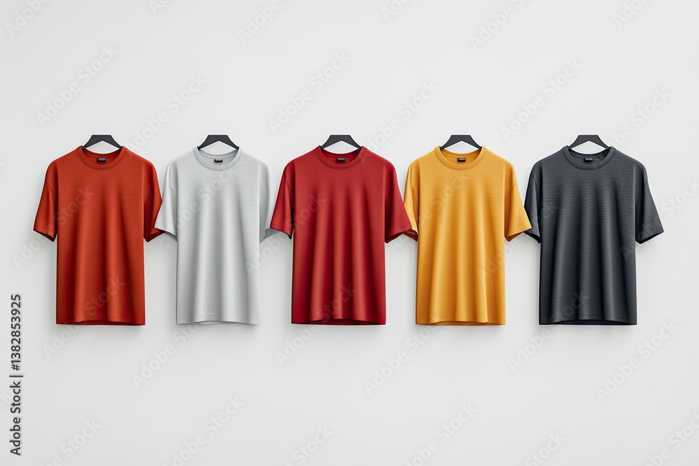 Blank T-shirts in various colors
