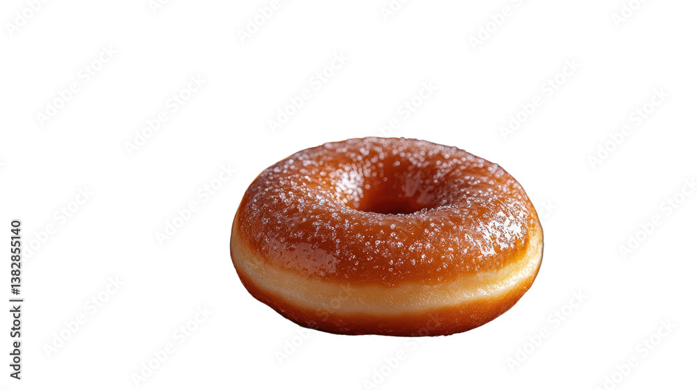 Sweet Simplicity: A single, glazed donut, perfect and inviting, rests in delectable presentation. Sweet Simplicity: A single, glazed donut, perfect and inviting, rests in delectable presentation.