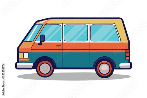 A vector illustration of Minivan vehicle on white background
