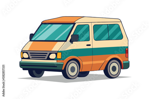 A vector illustration of Minivan vehicle on white background
