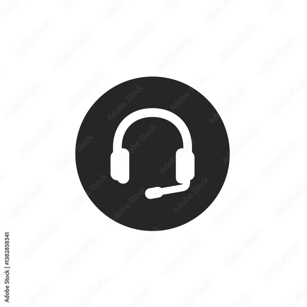 Headset Circle Filled Icon Headset Circle Filled Icon
