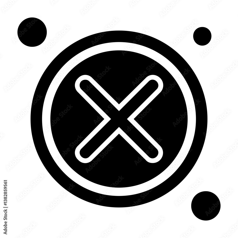 Obraz premium Close Button Solid Style Icon