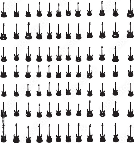 Elegant Guitarist Silhouettes" or "Musical Princesses with Guitars
