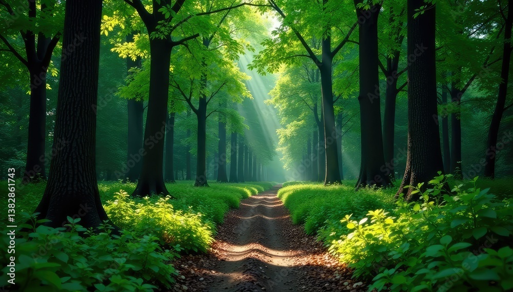 Fototapeta premium A quiet forest with no visible trees or undergrowth, silence, solitude, stillness