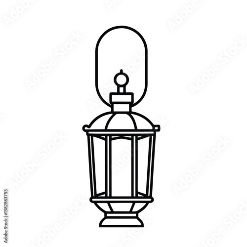 Lantern vector line art on white baclground