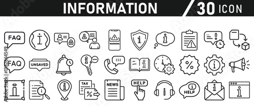 Information icons set. Liner information icon. Info simple vector icons collection
