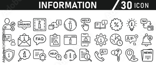 Information icons set. Liner information icon. Info simple vector icons collection
