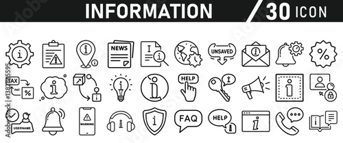 Information icons set. Liner information icon. Info simple vector icons collection