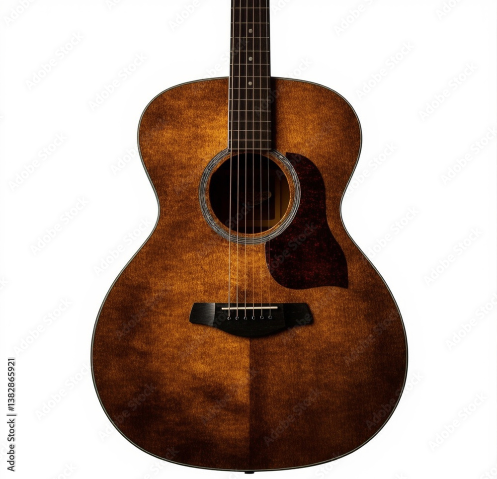 Fototapeta premium acoustic guitar on white background