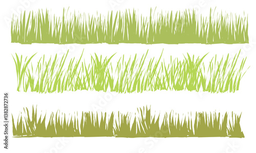 set of green grass