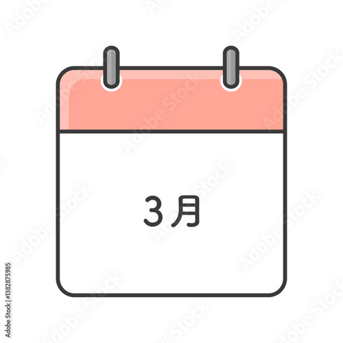 シンプルな3月のカレンダーのアイコン - 日付のない月ごとの暦の素材