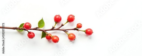 Isolated branch on white background with slight gradient, branch, white space, photo