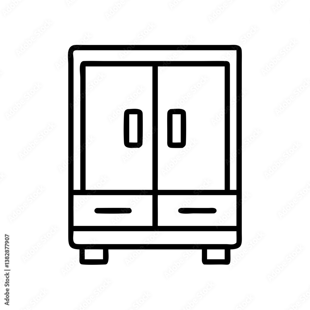 Wardrobe closet furniture storage cabinet icon vector illustration for interior design and home decor projects Wardrobe closet furniture storage cabinet icon vector illustration for interior design and home decor projects