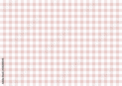 Vivid very light pink Seamless Tartan with Metallic pale grey accents Fabric Design