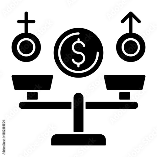 Equal Pay Icon Solid Style Icon