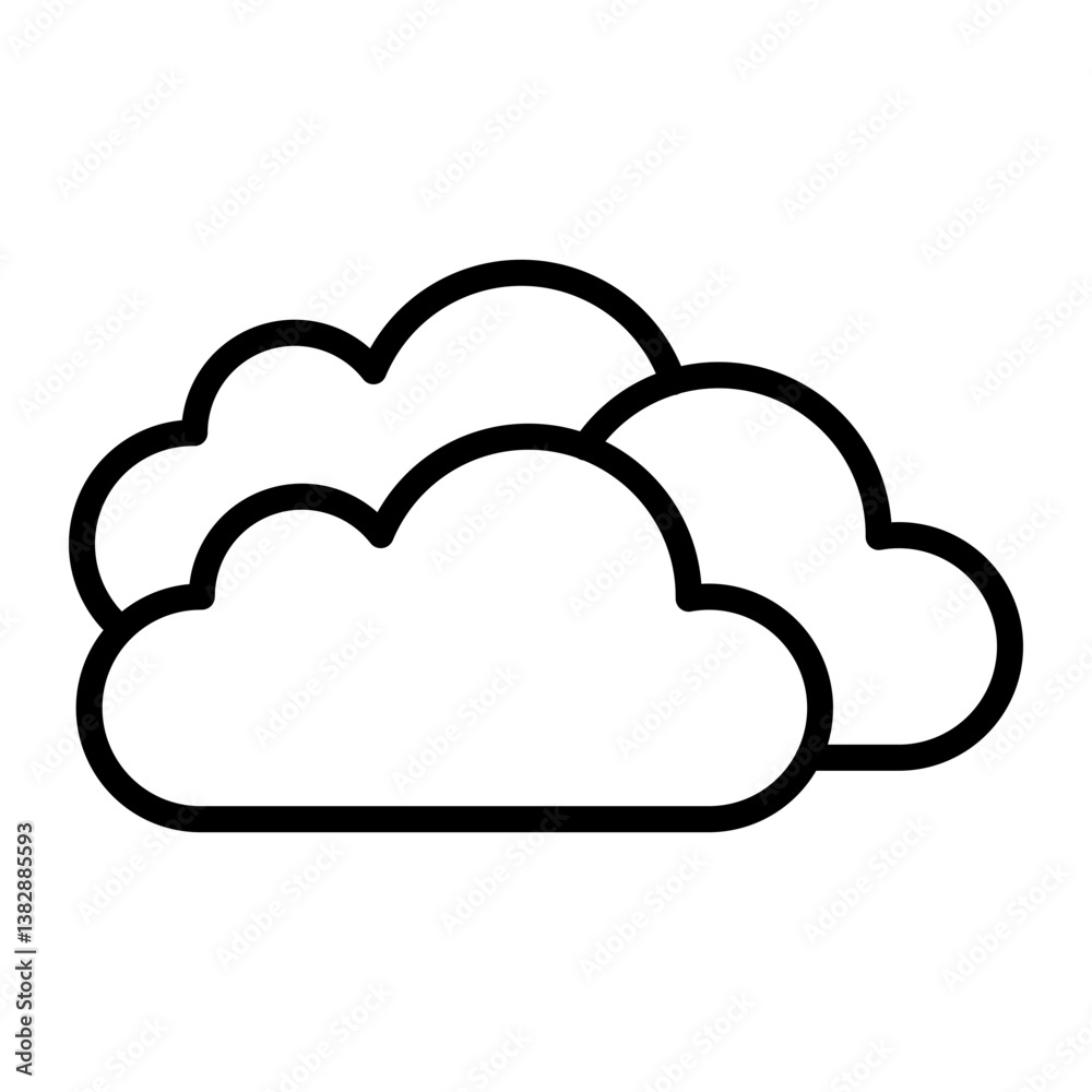 Clouds Vector Iine Icon Design Clouds Vector Iine Icon Design
