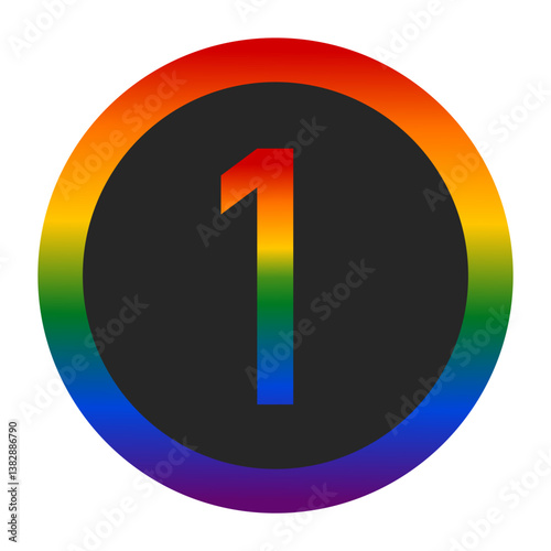 LGBTQ Pride Anarchy Symbol with Number 1