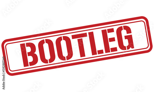 BOOTLEG red stamp text vector, rubber stamp
