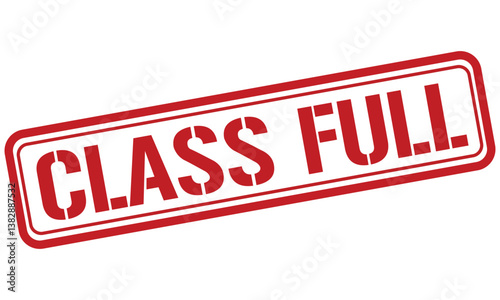 CLASS FULL red stamp text vector, rubber stamp

