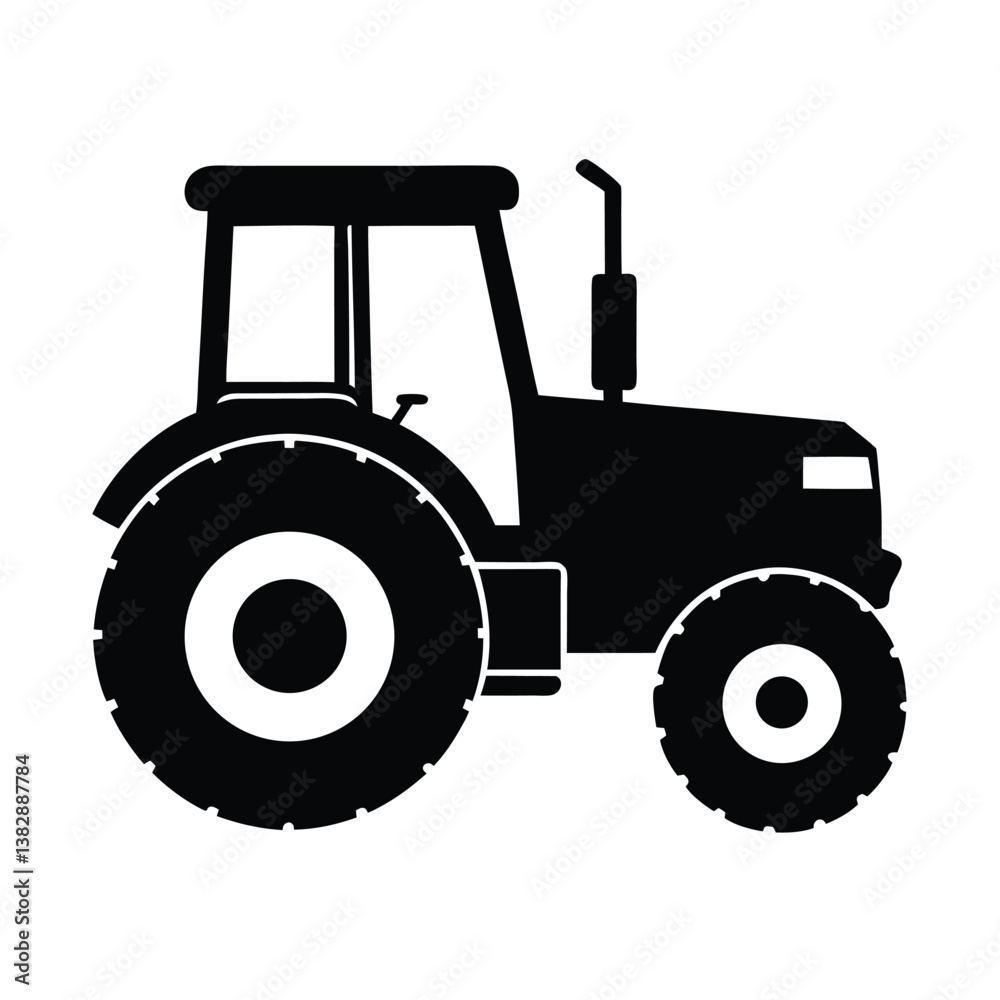 Obraz premium Tractor Silhouette Design Vector.