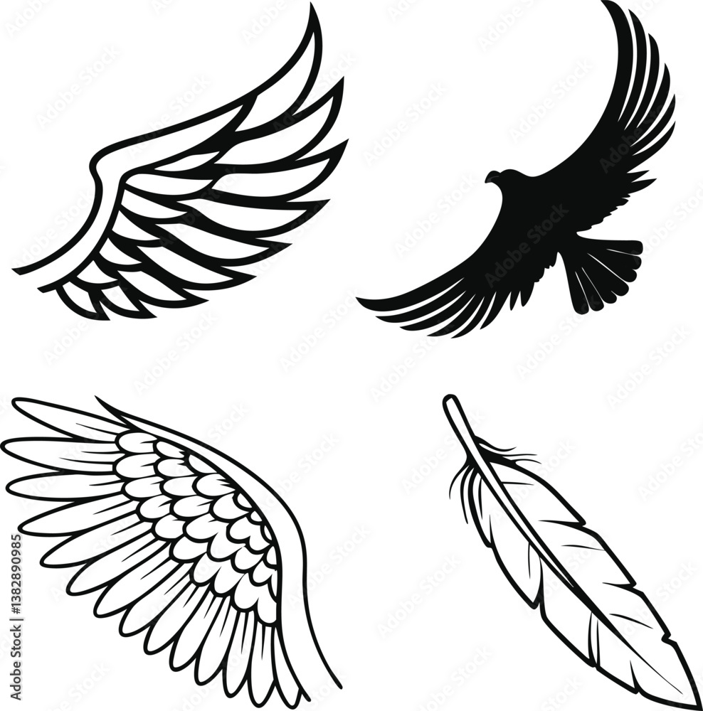 Fototapeta premium set of wings
