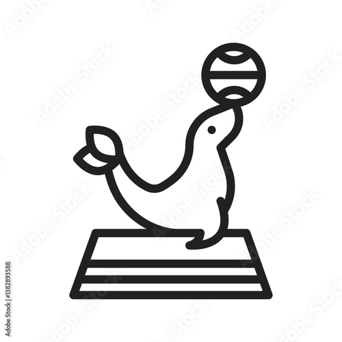 Sea Dog Performing icon vector image. Suitable for mobile apps, web apps and print media.