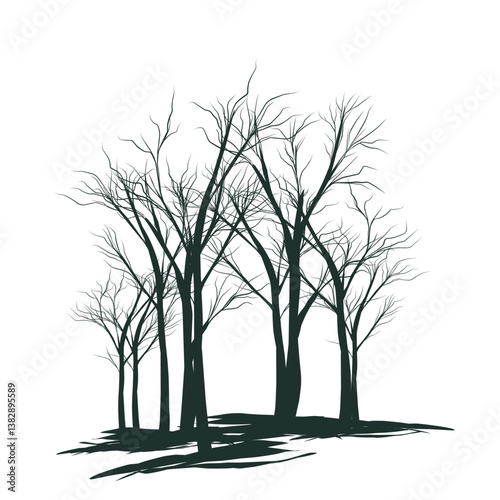 group of tree silhouette vector eps 10