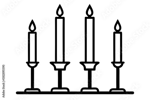 candlesticks silhouette vector illustration
