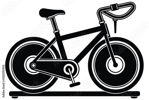 Spinning bike vector icon silhouette, Spinning bike silhouette vector illustration.