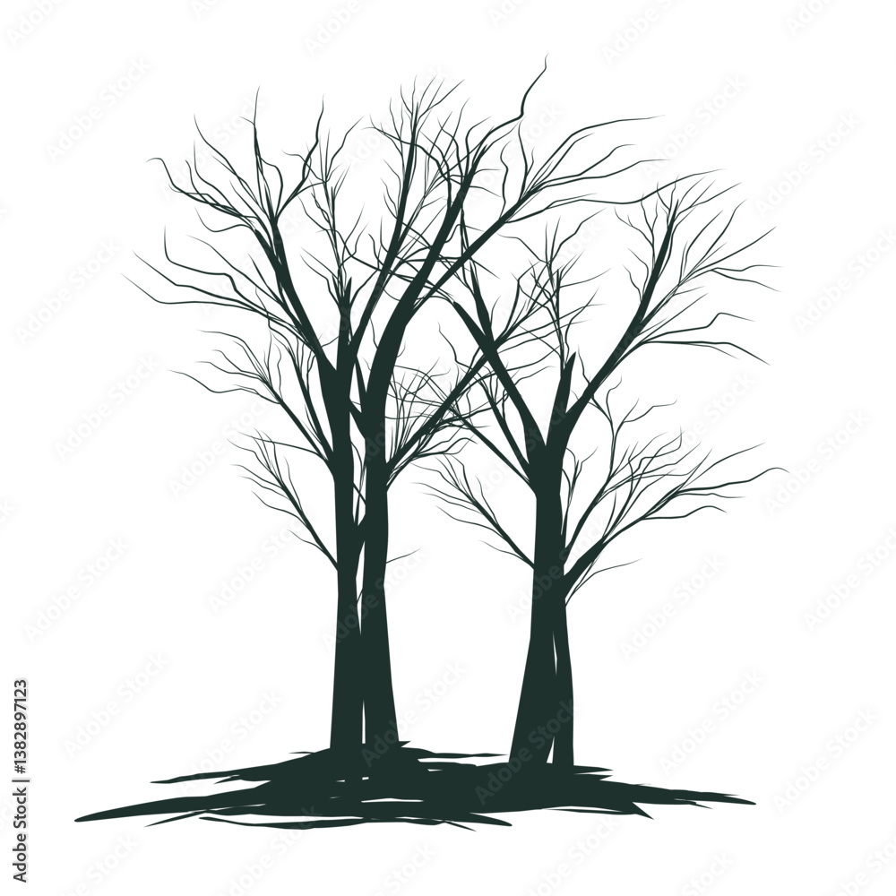 Obraz premium a group of tree silhouette vector eps10