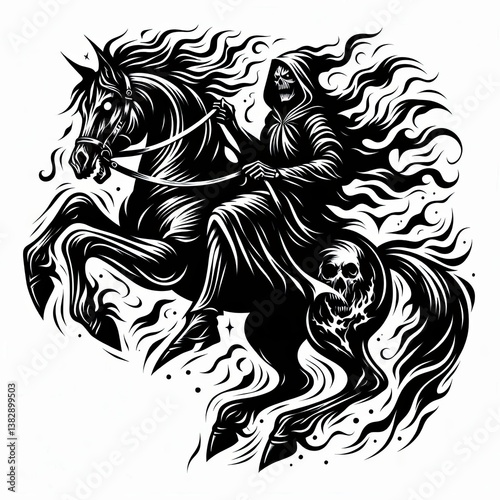 Wallpaper Mural Black Rider with Scythe and Wings Torontodigital.ca