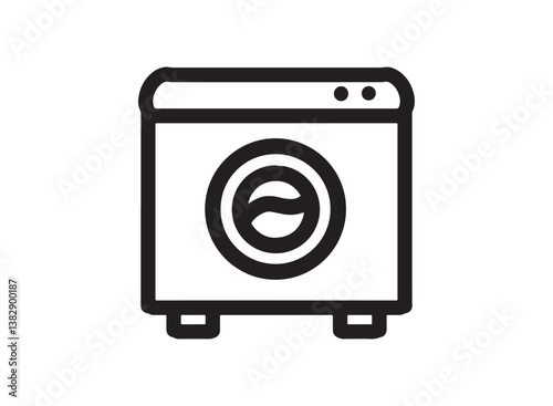 Illustration of an Laundry Washing Machine Outline Icon