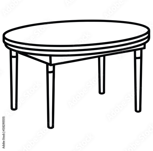 Isolated on white, this empty wooden table is a simple furniture object for home or office design