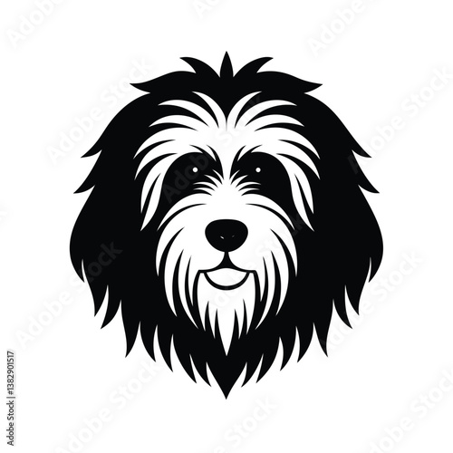 Old English Sheepdog  vector silhouette