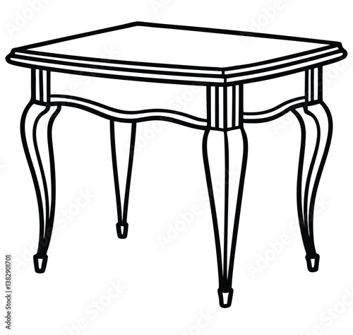 Isolated on white, this empty wooden table is a simple furniture object for home or office design