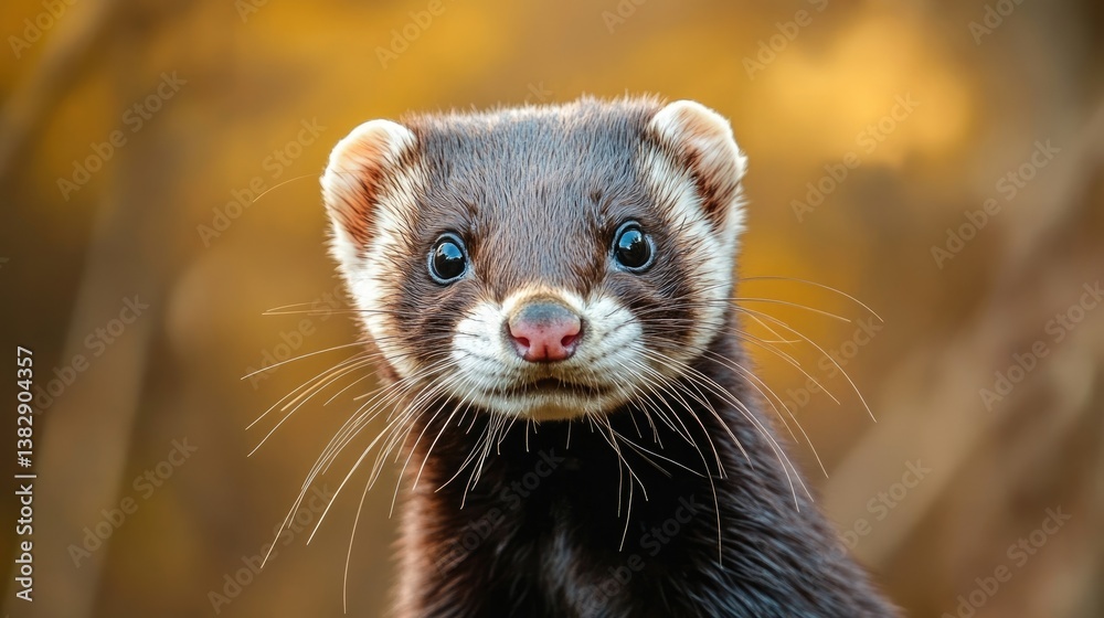 Ferret portrait in the wild Ferret portrait in the wild