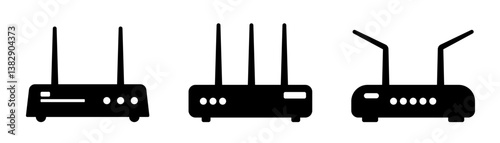 Router icon vector. Router related signal icon isolated. Wifi router.