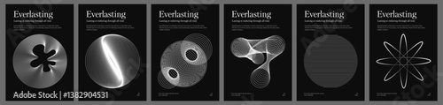 Minimalistic y2k technology flyer design with wireframe shapes. Frames in modern si-fi style. Brutalist poster set elements. Y2k disign elements. Vector illustration.