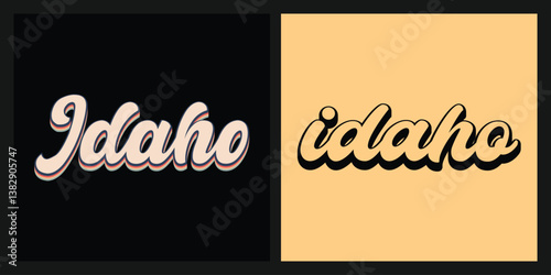 Idaho state retro text t shirt design