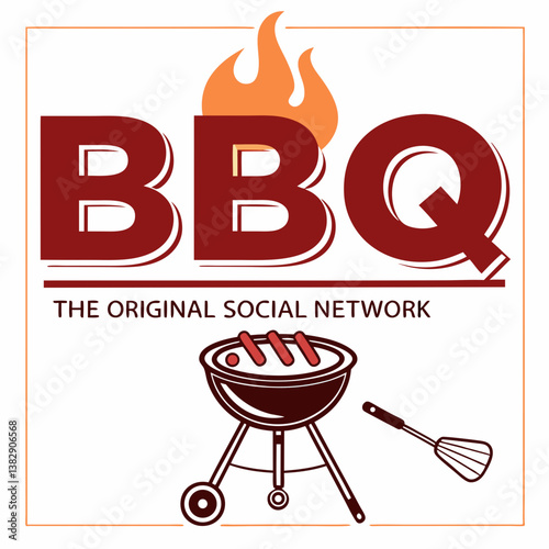 Bbq Grill Party Graphic For Summer Picnic Social Event Designs